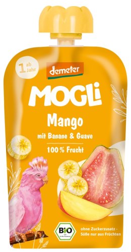MUS BANAN - GUAWA - MANGO BEZ DODATKU CUKRÓW OD 1 ROKU DEMETER BIO 100 g - MOGLI MOGLI (musy owocowe, przekąski)