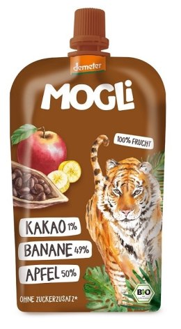 MUS JABŁKO - BANAN - KAKAO BEZ DODATKU CUKRÓW DEMETER BIO 100 g - MOGLI MOGLI (musy owocowe, przekąski)