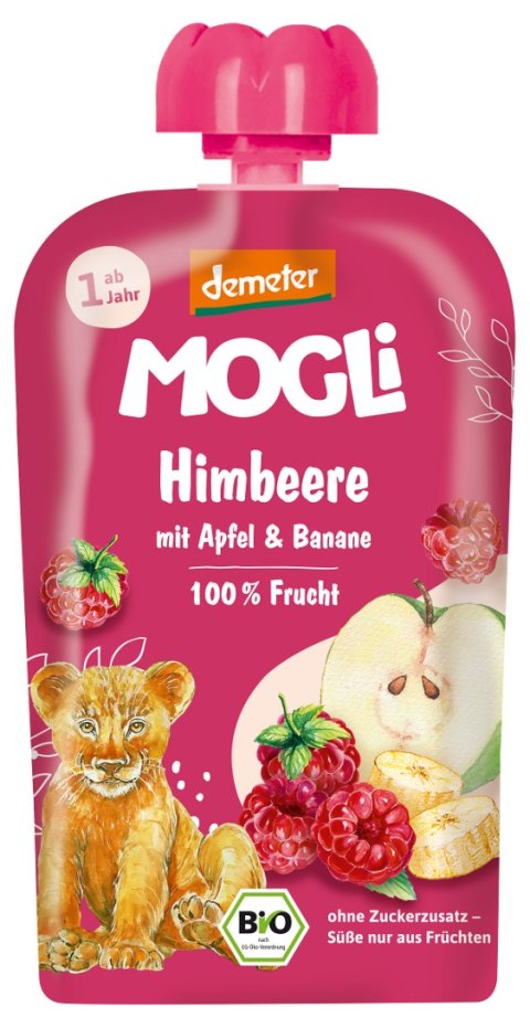 MUS JABŁKO - BANAN - MALINA BEZ DODATKU CUKRÓW OD 1 ROKU DEMETER BIO 100 g - MOGLI MOGLI (musy owocowe, przekąski) MUS JABŁKO - BANAN - MALINA BEZ DODATKU CUKRÓW OD 1 ROKU DEMETER BIO 100 g - MOGLI MOGLI (musy owocowe, przekąski)