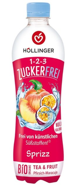 NAPÓJ GAZOWANY O SMAKU BRZOSKWINIA - MARAKUJA BEZ CUKRU BIO 500 ml - HOLLINGER HOLLINGER (soki, nektary, napoje, syropy)