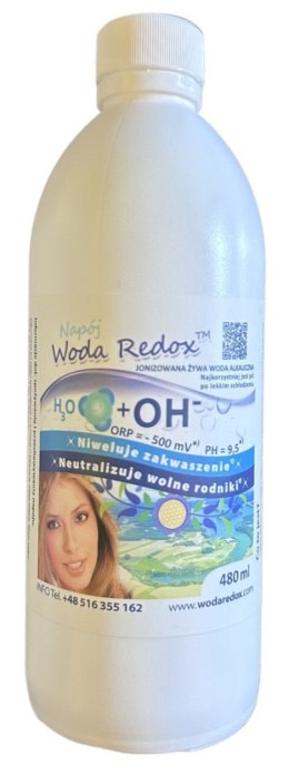 NAPÓJ JONIZOWANA WODA ALKALICZNA REDOX pH 9,5 480 ml - WODA REDOX WODA REDOX (woda alkaliczna)