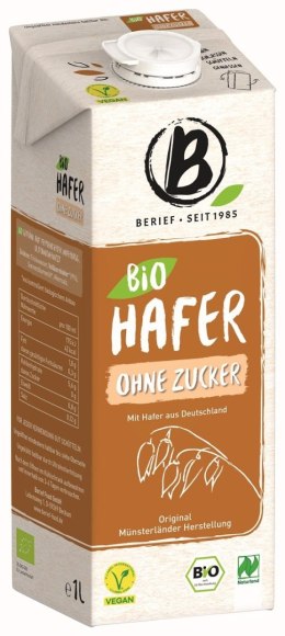 NAPÓJ OWSIANY BEZ CUKRU BIO 1 L - BERIEF BERIEF (napoje roślinne)