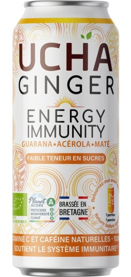 NAPÓJ Z YERBA MATE I GUARANĄ FAIR FOR LIFE BIO 330 ml - UCHA KARMA KOMBUCHA (kombuche, piwa imbirowe)