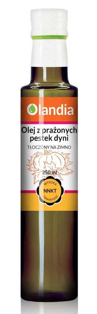 OLEJ Z PRAŻONYCH PESTEK DYNI TŁOCZONY NA ZIMNO 250 ml - OLANDIA OLANDIA (oleje) OLEJ Z PRAŻONYCH PESTEK DYNI TŁOCZONY NA ZIMNO 250 ml - OLANDIA OLANDIA (oleje)