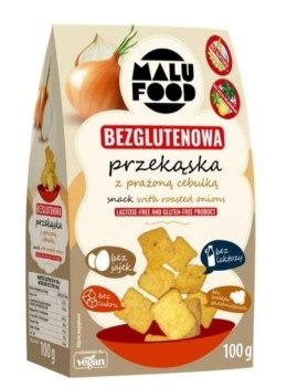 PRZEKĄSKA Z PRAŻONĄ CEBULKĄ BEZ CUKRU BEZGLUTENOWA 100 g - MALU FOOD MALU FOOD (ciastka)