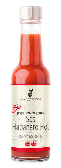 PRZYPRAWA W PŁYNIE HABANERO HOT WEGAŃSKA BEZGLUTENOWA BIO 140 ml - SANCHON SANCHON (sosy, przyprawy w płynie)