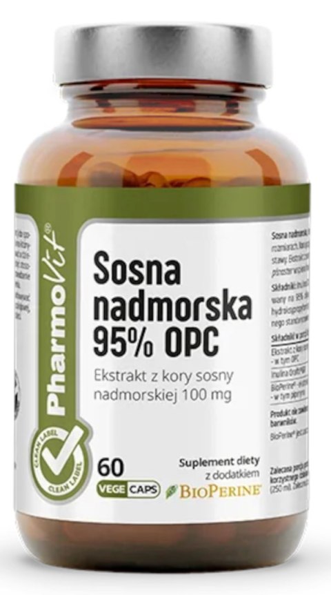 SOSNA NADMORSKA EKSTRAKT 95% OPC BEZGLUTENOWY 60 KAPSUŁEK - PHARMOVIT (CLEAN LABEL) PHARMOVIT (suplementy diety) SOSNA NADMORSKA EKSTRAKT 95% OPC BEZGLUTENOWY 60 KAPSUŁEK - PHARMOVIT (CLEAN LABEL) PHARMOVIT (suplementy diety)