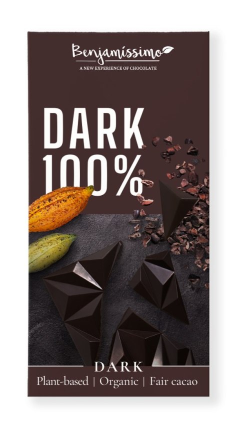 TABLICZKA GORZKA 100 % BEZ DODATKU CUKRÓW BEZGLUTENOWA BIO 60 g - BENJAMISSIMO BENJAMISSIMO (czekolady, migdały, orzeszki) TABLICZKA GORZKA 100 % BEZ DODATKU CUKRÓW BEZGLUTENOWA BIO 60 g - BENJAMISSIMO BENJAMISSIMO (czekolady, migdały, orzeszki)
