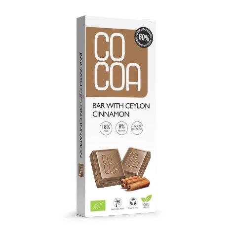 TABLICZKA Z CYNAMONEM CEJLOŃSKIM 60 % MNIEJ CUKRU BIO 40 g - COCOA COCOA (czekolady i bakalie w surowej czekoladzie) TABLICZKA Z CYNAMONEM CEJLOŃSKIM 60 % MNIEJ CUKRU BIO 40 g - COCOA COCOA (czekolady i bakalie w surowej czekoladzie)