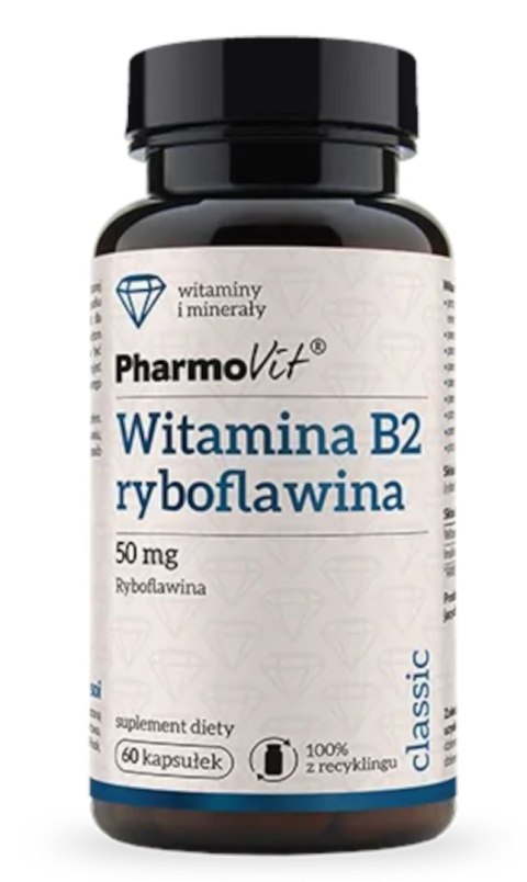 WITAMINA B2 (50 mg) BEZGLUTENOWA 60 KAPSUŁEK - PHARMOVIT (CLASSIC) PHARMOVIT (suplementy diety) WITAMINA B2 (50 mg) BEZGLUTENOWA 60 KAPSUŁEK - PHARMOVIT (CLASSIC) PHARMOVIT (suplementy diety)